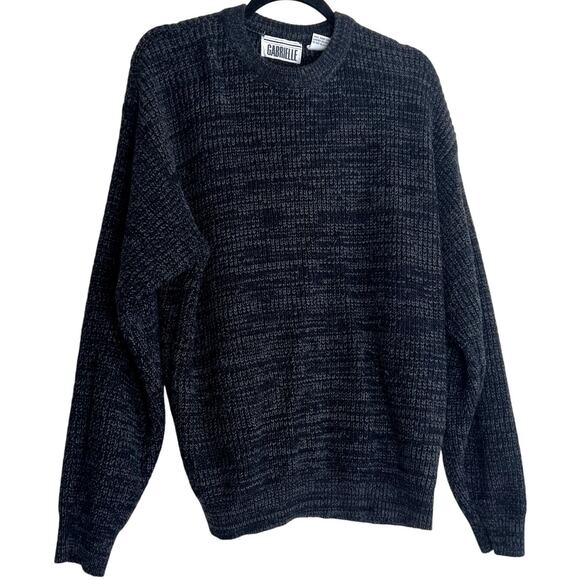 VTG Gabrielle Sweater Jumper Men Large Knit Grandpacore Preppy Dark Academia - Picture 1 of 7